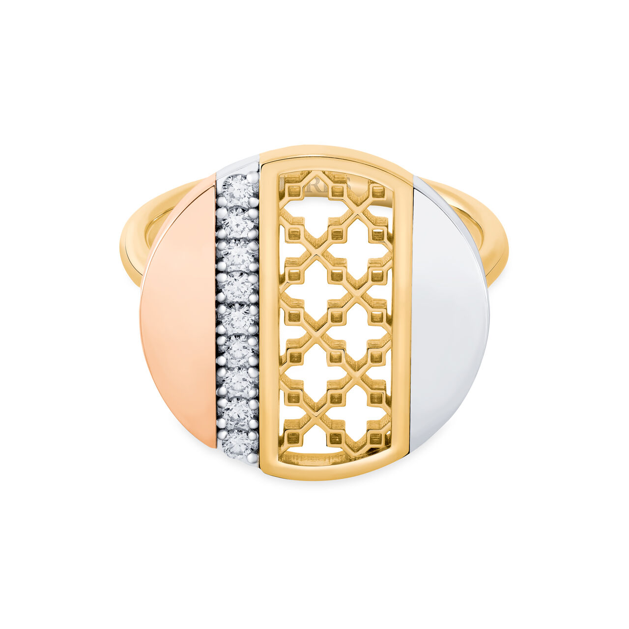 Birks Dare to Dream ® Tri-Gold Diamond Circle Rin 450016186685