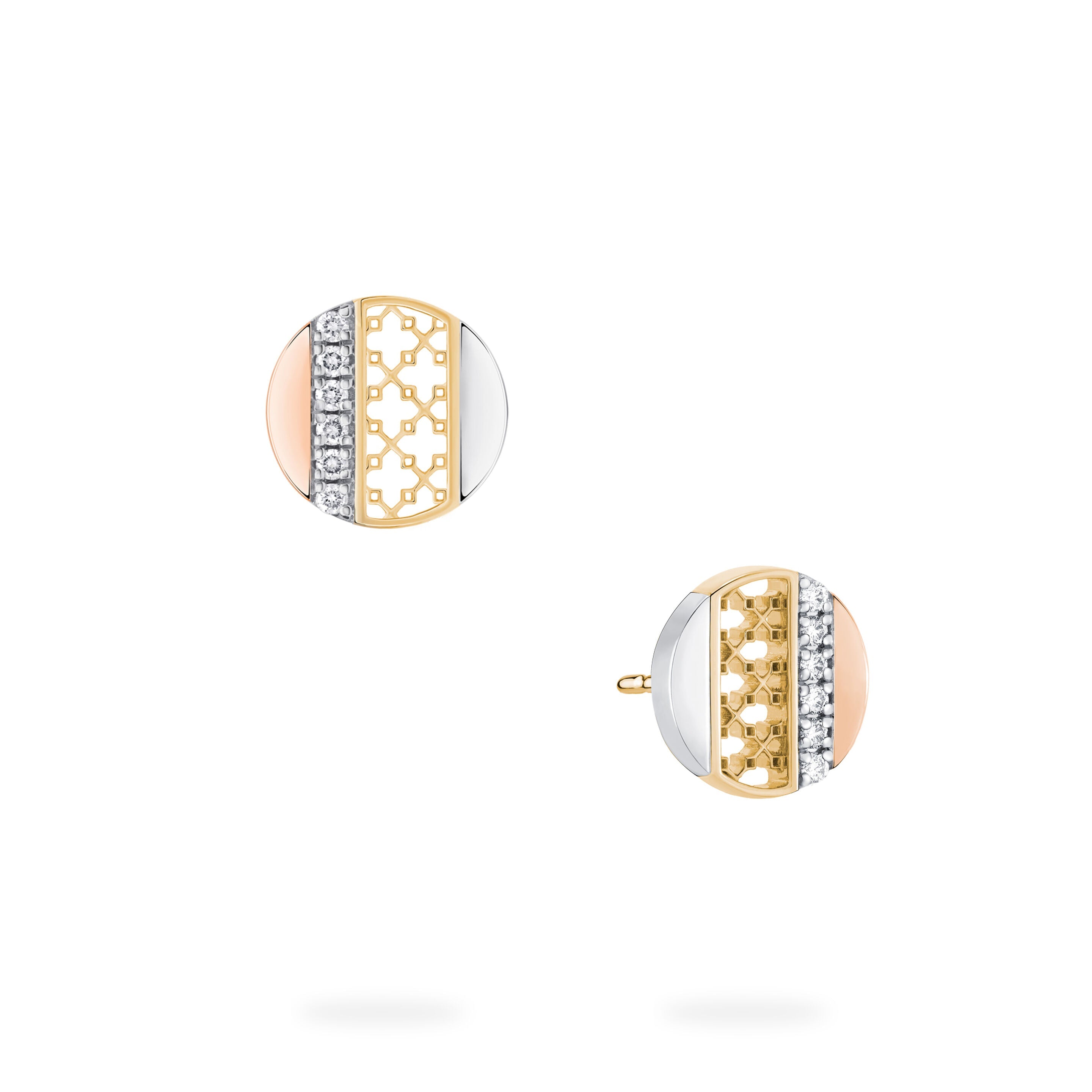 Birks Dare to Dream ® Diamond Circle Earrings, Tri-Gold 450016186357