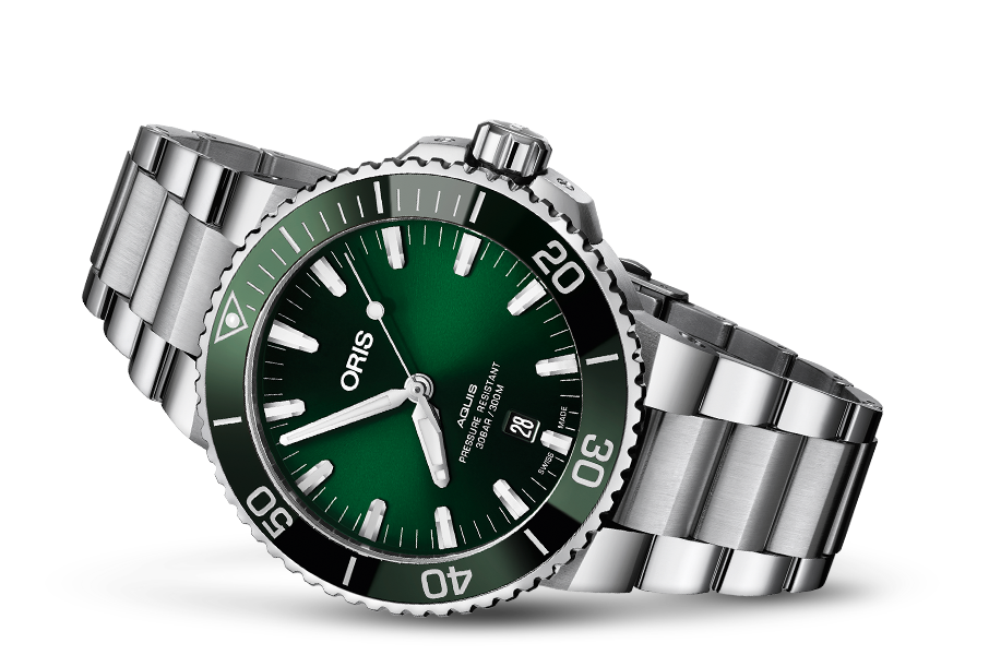 Oris AQUIS DATE GREEN DIAL 01 733 7730 4157-07 8 24 05PEB