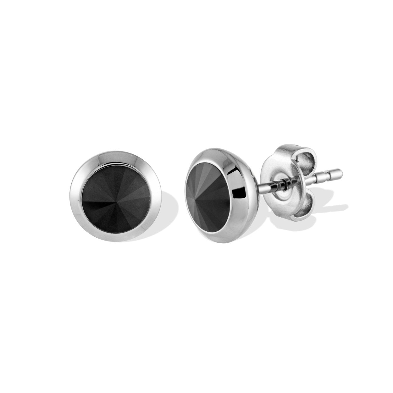 BLACK CZ STUD EARRINGS