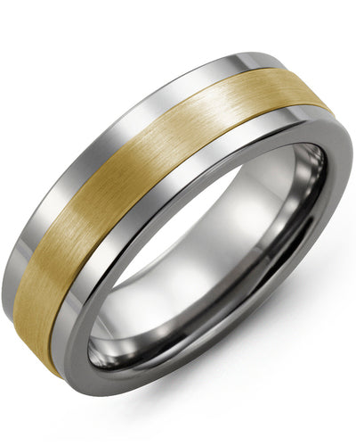 MADANI MEN'S PLAIN SATIN FINISH WEDDING BAND MBM710TY MBM710TY