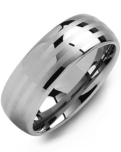 MADANI MEN'S MULTI-STRIPE TUNGSTEN WEDDING BAND MGK800TT MGK800TT