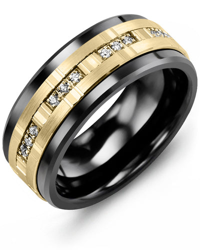 MADANI MEN'S TRIO DIAMONDS WEDDING BAND MJA910CY-12R MJA910CY-12R