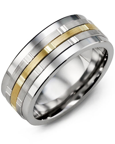 MADANI MEN'S MULTI-FACETED WEDDING BAND MJL910TN MJL910TN