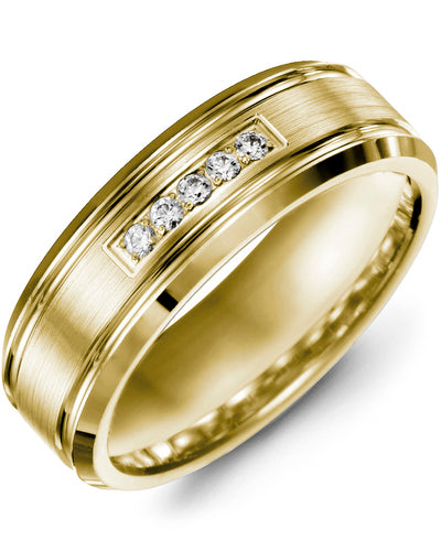 MADANI MEN'S BRUSH BEVELED CARVED EDGES DIAMOND WEDDING BAND MUL610YY-10R MUL610YY-10R