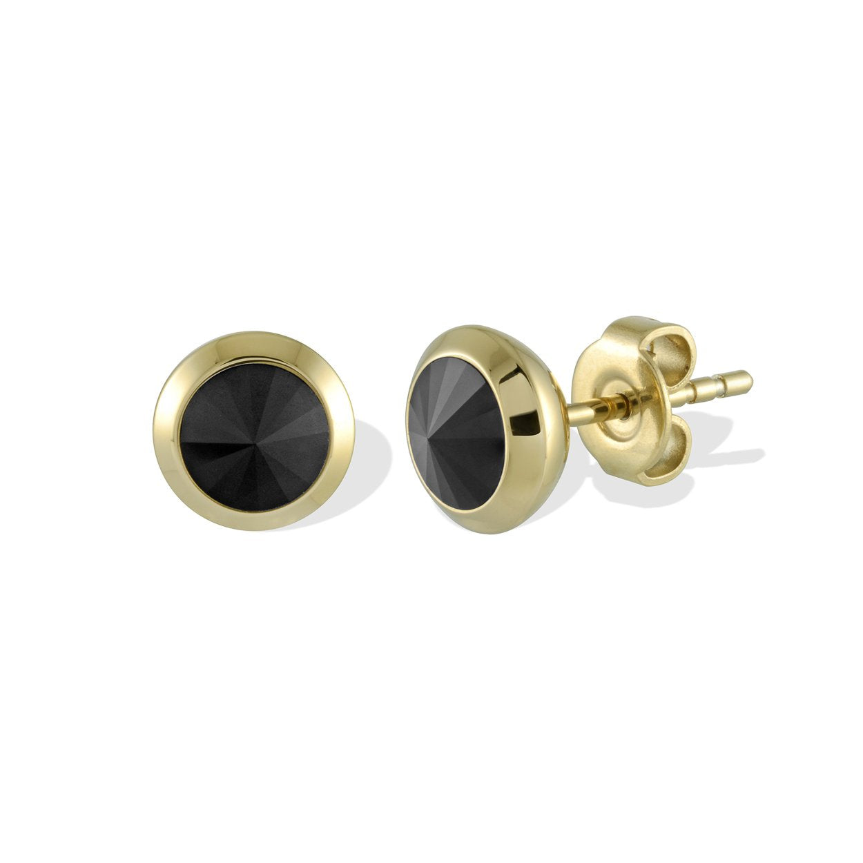 BLACK CZ STUD EARRINGS