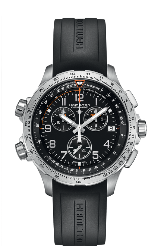 HAMILTON:KHAKI AVIATION X-WIND GMT CHRONO QUARTZ H77912335 - Moments Watches & Jewelry