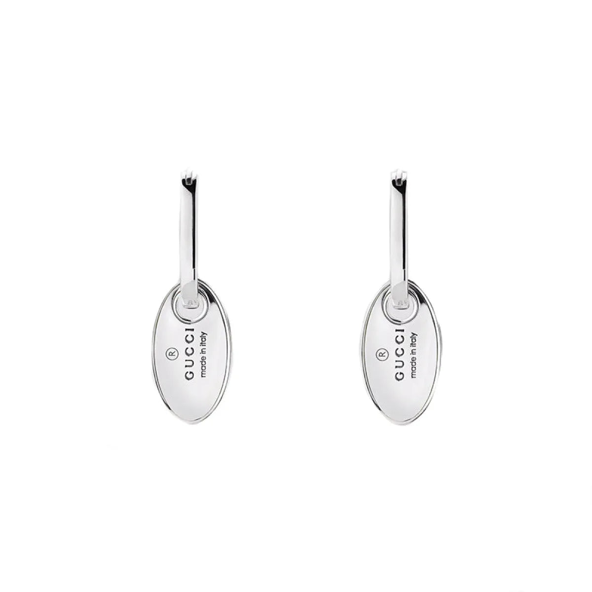 GUCCI TRADEMARK EARRINGS 35MM SILVER