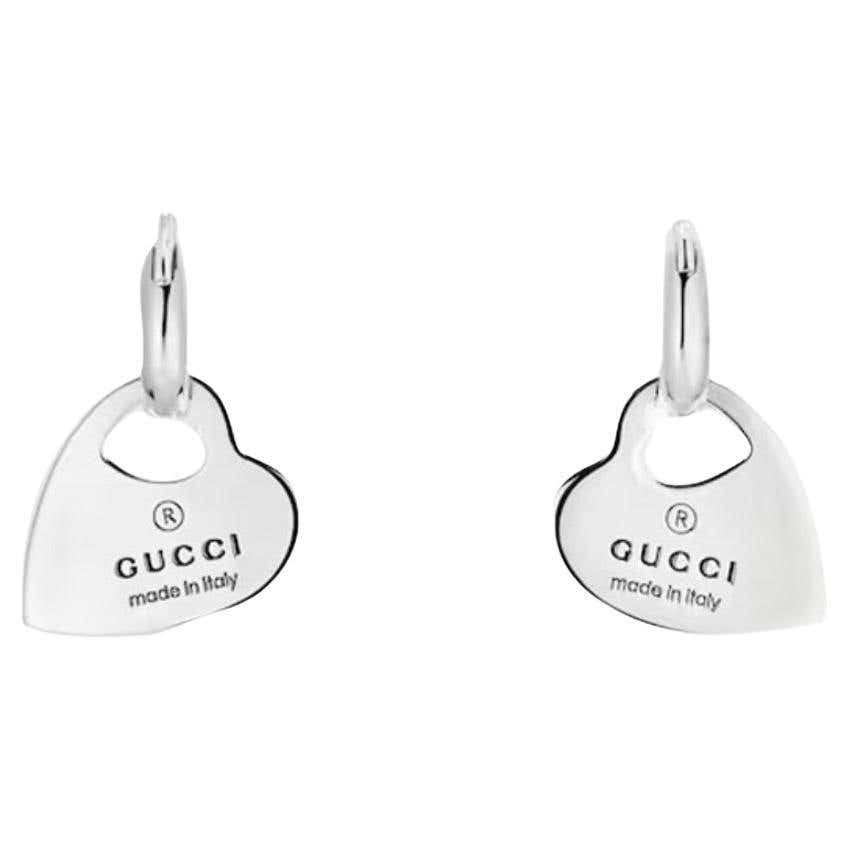 GUCCI TRADEMARK EARRINGS L 24.5MM SILVER