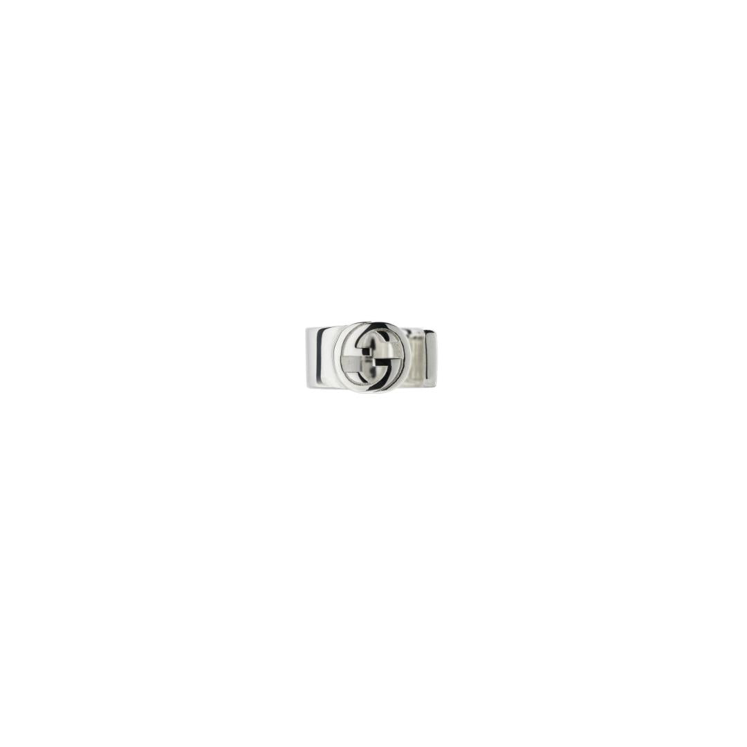 GUCCI INTERLOCKING  G EARRINGS 6MM SILVER