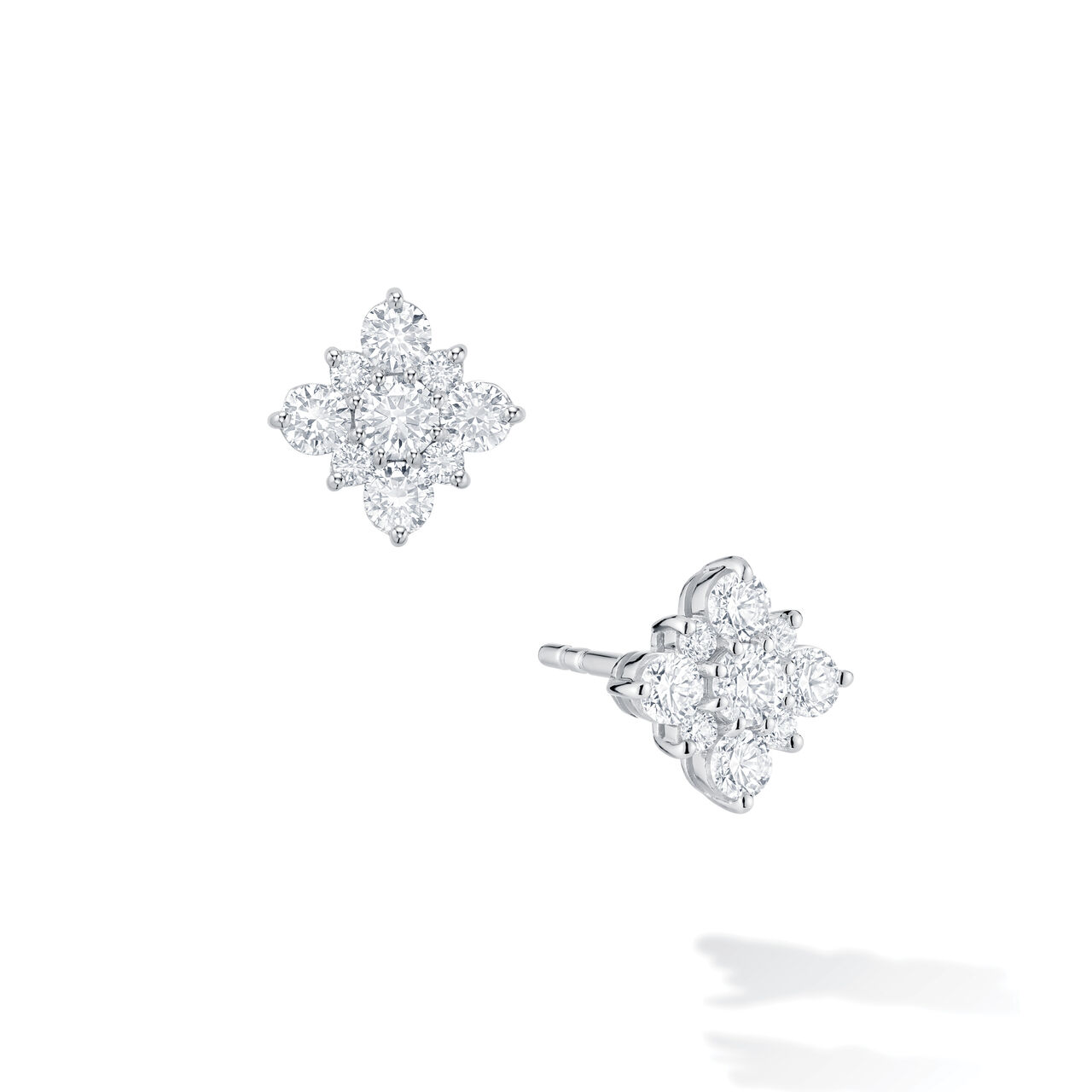 Birks Snowflake  Diamond Square Cluster Stud Earrings, Medium 450005973920