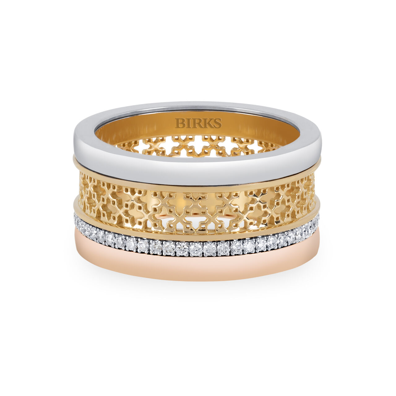 Birks Dare to Dream ® Diamond Ring, Tri-Gold 450008481262