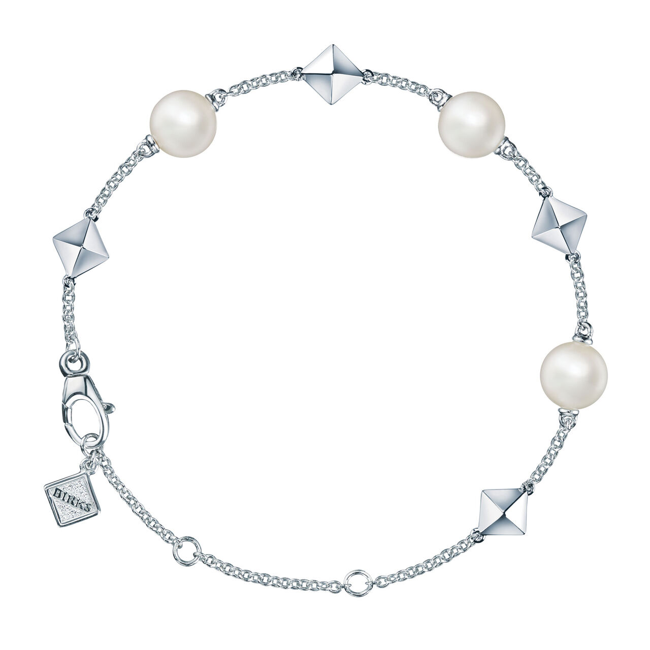 Birks Rock & Pearl  Freshwater Pearl and Stud Silver Bracelet 450009223847
