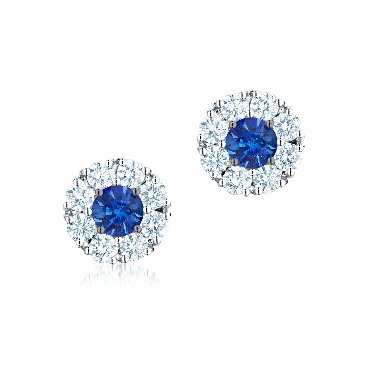 Birks Snowflake  Cluster Diamond Earrings with Sapphire 450009713324