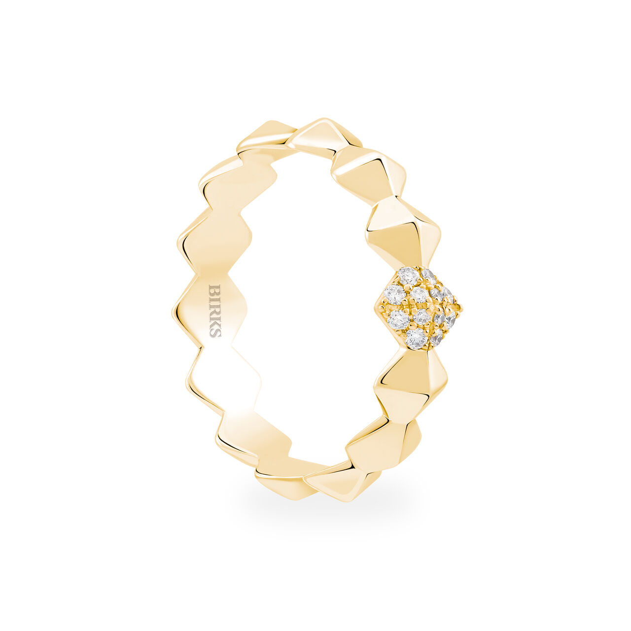 Birks Iconic  Stackable Diamond Rock & Pearl Ring, Yellow Gold 450011679977